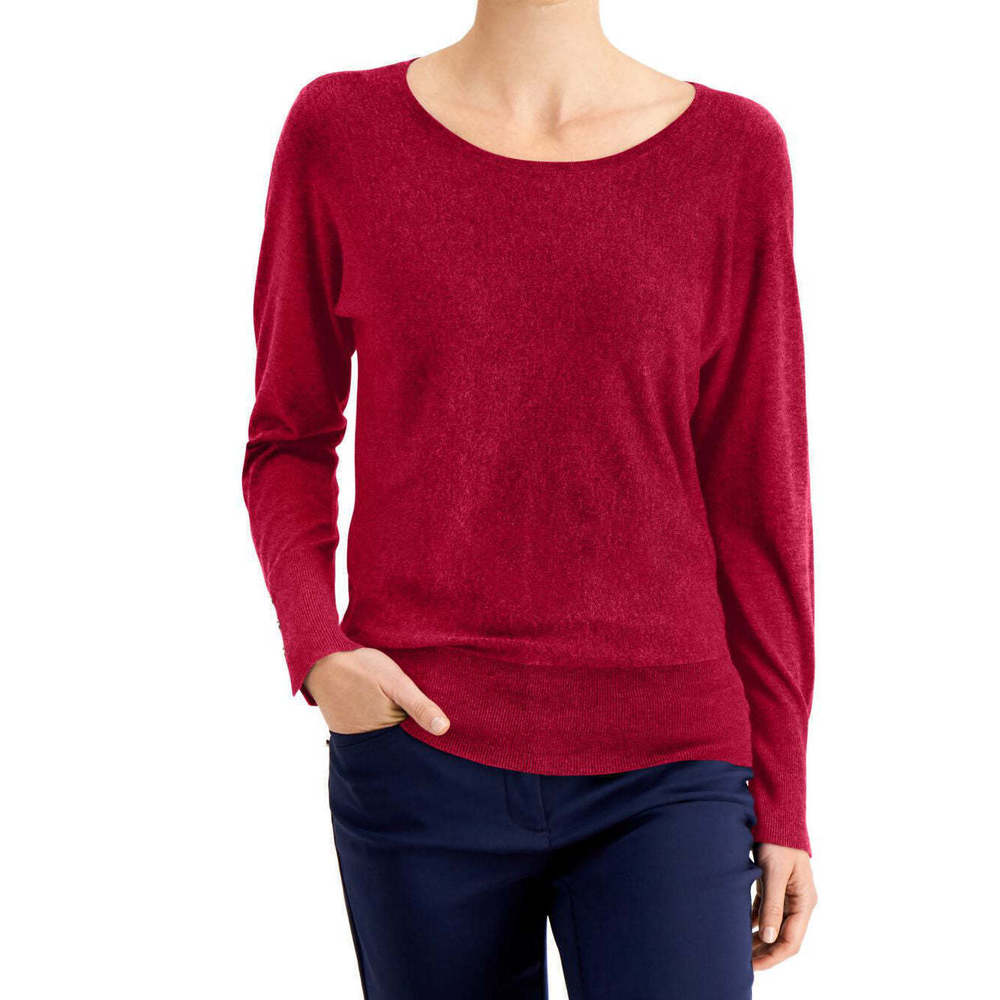 JM Collection Womens Rivet Dolman Sleeve Top Size Medium